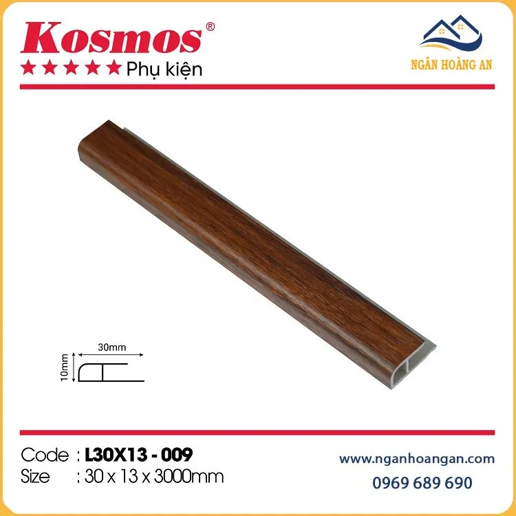 Nẹp Kết Thúc Tấm Ốp Tường Giả Vân Gỗ Kosmos L30x13-009