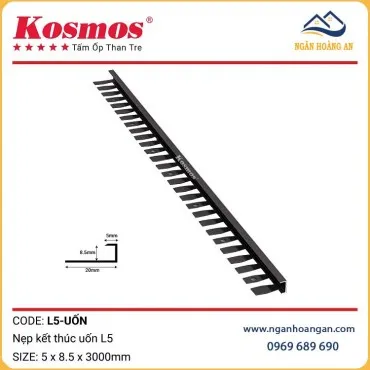 Nẹp Kết Thúc Uốn L5 Tấm Ốp Than Tre Kosmos Màu Đen