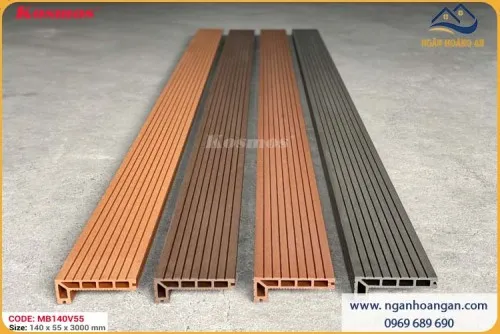 Nẹp Mũi Bậc Cầu Thang Sàn Gỗ Nhựa Ngoài Trời Kosmos MB140V55