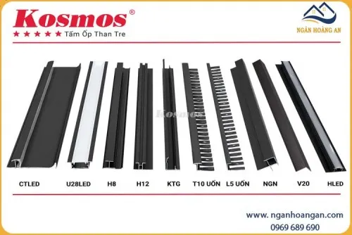 Phụ Kiện Nẹp Nhôm Tấm Ốp Than Tre Kosmos Màu Đen 8mm