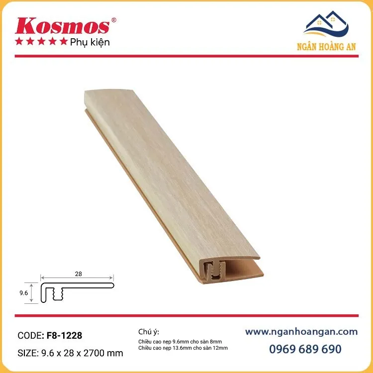 Nẹp Nhựa F Kết Thúc Sàn Gỗ Kosmos F8-1228