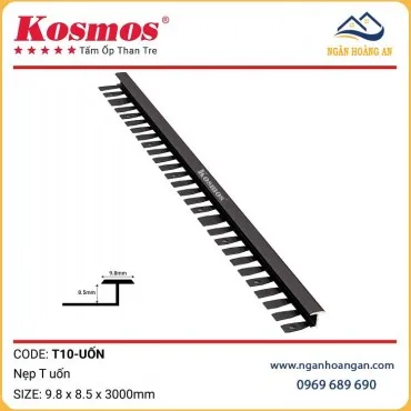 Nẹp T Uốn Tấm Ốp Than Tre Kosmos T10 Đen