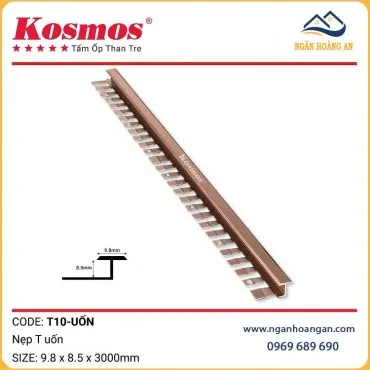 Nẹp T Uốn Tấm Ốp Than Tre Kosmos T10 Sâm Panh