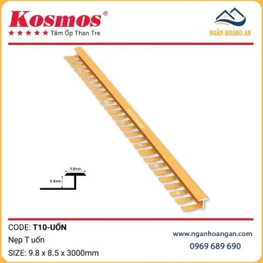Nẹp T Uốn Tấm Ốp Than Tre Kosmos T10 Vàng