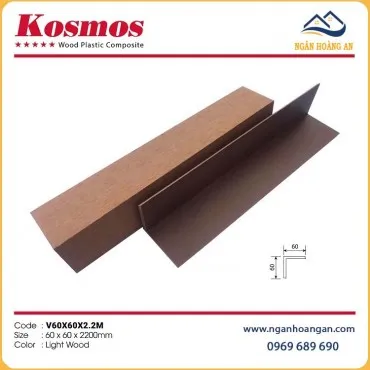 Nẹp V Gỗ Nhựa Ngoài Trời Kosmos V60X60X2.2M Light Wood