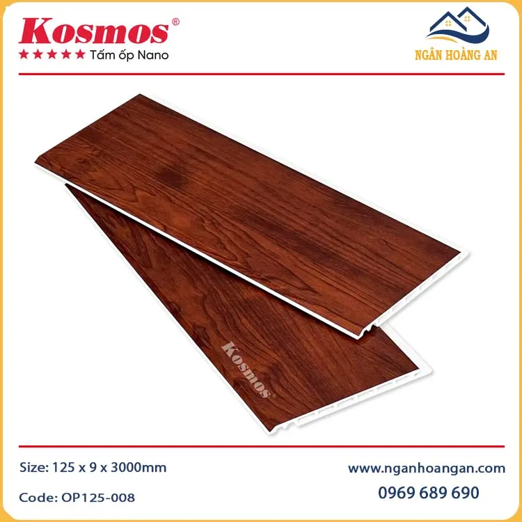 Tấm Nhựa Ốp Tường Nano Giả Gỗ Kosmos OP125-008