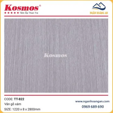 Tấm Ốp Đa Năng Sợi Than Tre Vân Gỗ Xám Kosmos TT-822