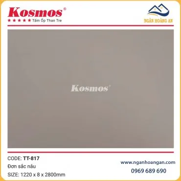 Tấm Ốp Đa Năng Sợi Than Tre Đơn Sắc Nâu Kosmos TT-817