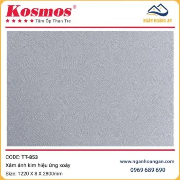 Tấm Ốp Đa Năng Sợi Than Tre Kosmos TT-853 Xám Ánh Kim