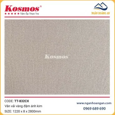 Tấm Ốp Đa Năng Sợi Than Tre Vân Vải Vàng Ánh Kim Kosmos TT-832CX