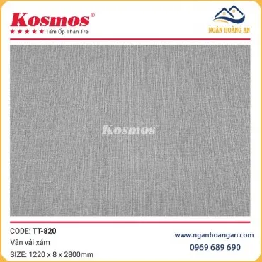 Tấm Ốp Đa Năng Than Tre Kosmos TT-820 Vân Vải Xám