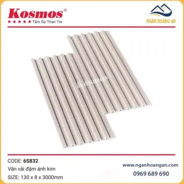 Tấm Ốp Lam Sóng Than Tre Kosmos 6S832 Vân Vải Ánh Kim