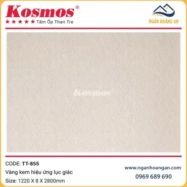 Tấm Ốp Than Tre Kosmos TT-855 Vàng Kem Hiệu Ứng Lục Giác
