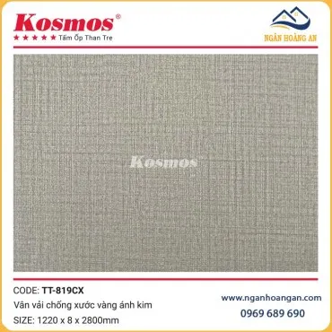 Tấm Ốp Than Tre Vân Vải Vàng Ánh Kim Kosmos TT-819CX