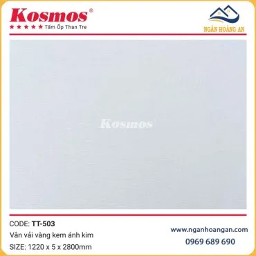 Tấm Ốp Than Tre Vân Vải Vàng Kem Ánh Kim Kosmos TT-503 Dày 5mm