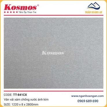Tấm Ốp Than Tre Vân Vải Xám Ánh Kim Kosmos TT-841CX