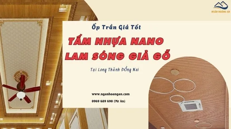 Ốp Trần Giá Tốt Tấm Nhựa Nano Lam Sóng Giả Gỗ 