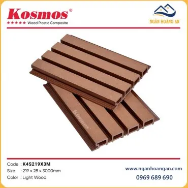 Ốp Trần Lam Sóng Ngoài Trời Kosmos K4S219X3M Light Wood 