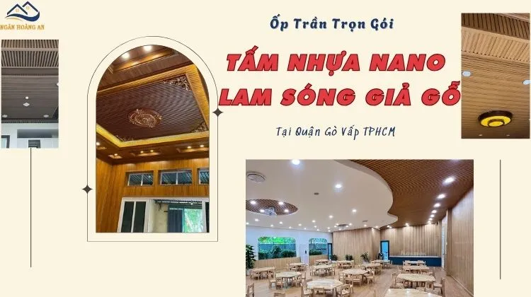 Ốp Trần Trọn Gói Tấm Nhựa Nano Và Lam Sóng Giả Gỗ