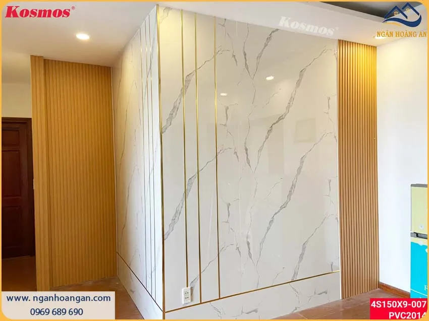 Ốp Tường Bằng Tấm Nhựa PVC Giả Đá