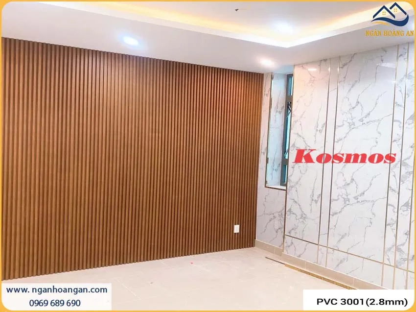 Ốp Tường PVC Giả Đá Được Lắp Đặt Sang Trọng Cho Phòng Khách