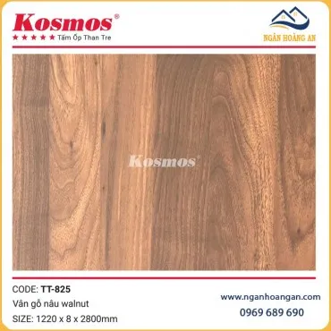 Tấm Ốp Đa Năng Sợi Than Tre Vân Gỗ Nâu Walnut Kosmos TT-825