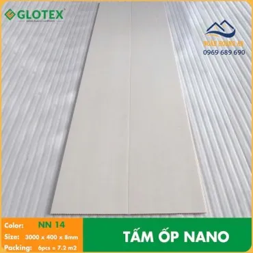 Ốp Tường Ốp Trần Nano Glotex NN 14 Giả Vân Vải Trắng