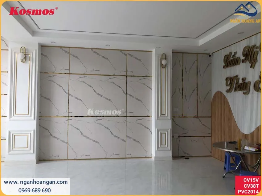 Ốp Tường Tấm Nhựa PVC Giả Đá Tại Thẩm Mỹ Viện Với Phong Cách Hiện Đại