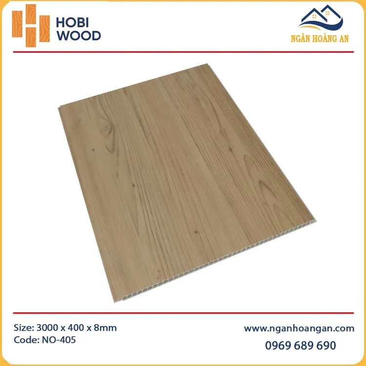 Ốp Tường Tấm Nhựa Nano Giả Gỗ HobiWood NO-405 Ốp Tường Tấm Nhựa Nano Giả Gỗ HobiWood NO-405