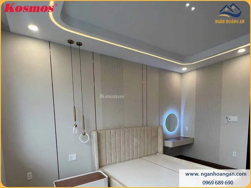 Ốp Tường Tấm Ốp Than Tre Vân Vải Trắng Ghi Kosmos TT-824