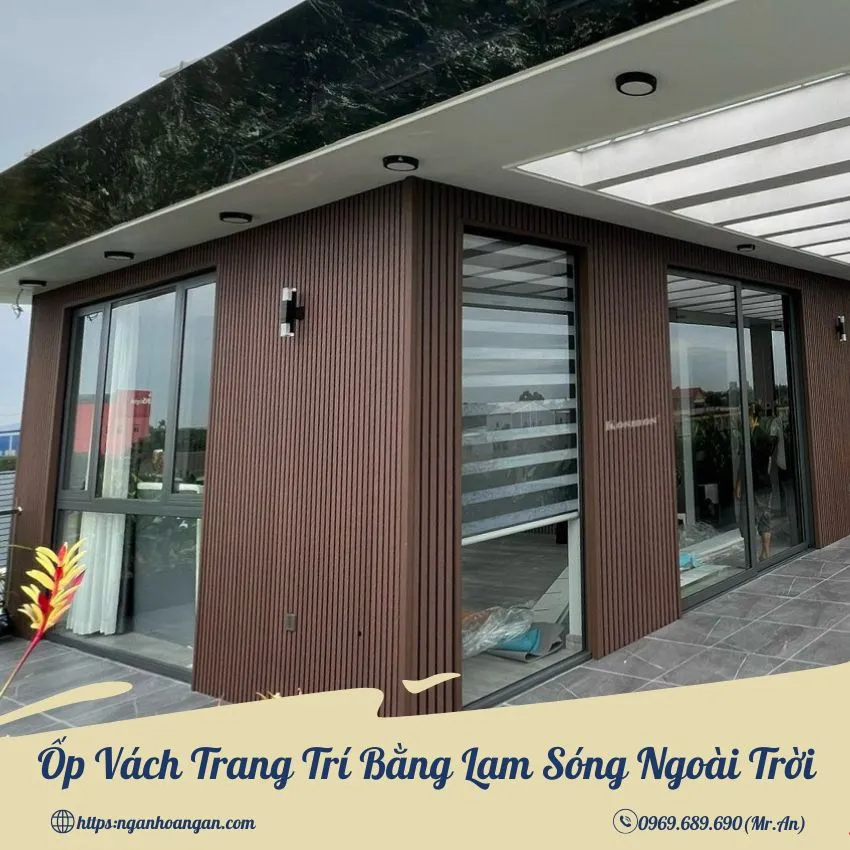 Ốp Vách Trang Trí Bằng Lam Sóng Ngoài Trời
