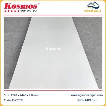 PVC Giả Đá Ốp Tường Kosmos Màu Trắng Trơn PVC2023