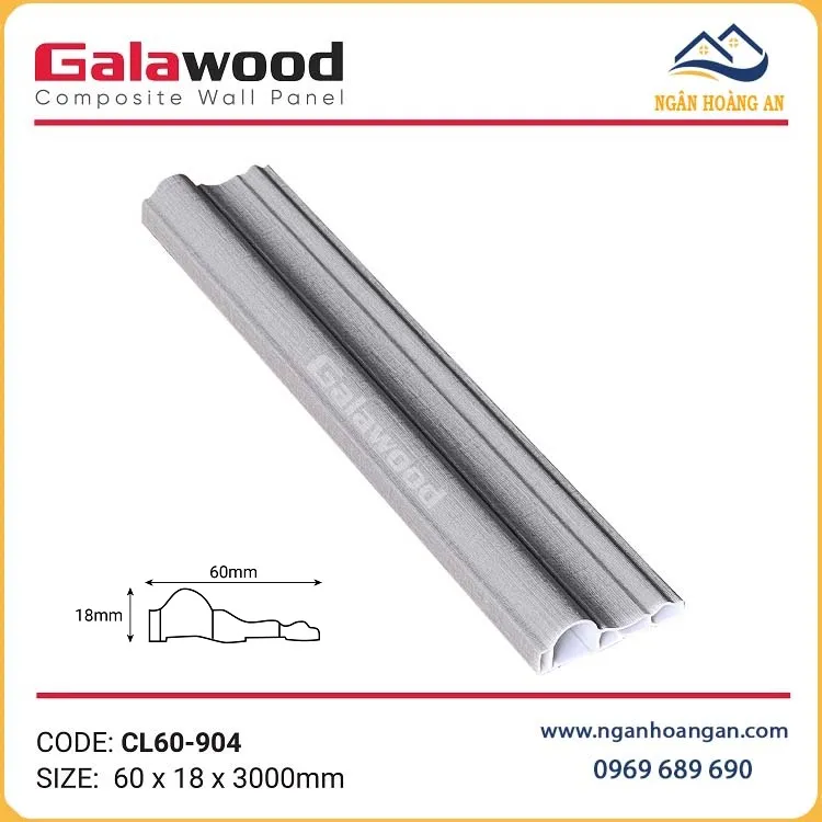 Phào Chỉ Lệch Trang Trí Galawood CL60-904 Giả Vân Vải