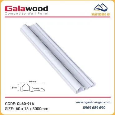 Phào Chỉ Lệch Trang Trí Galawood CL60-916 Màu Trắng Trơn