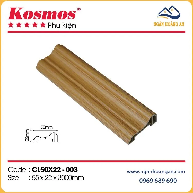 Phào Chỉ Lệch Trang Trí Kosmos CL50x22-003 Giả Vân Gỗ Phào Chỉ Lệch Trang Trí Kosmos CL50x22-003 Giả Vân Gỗ