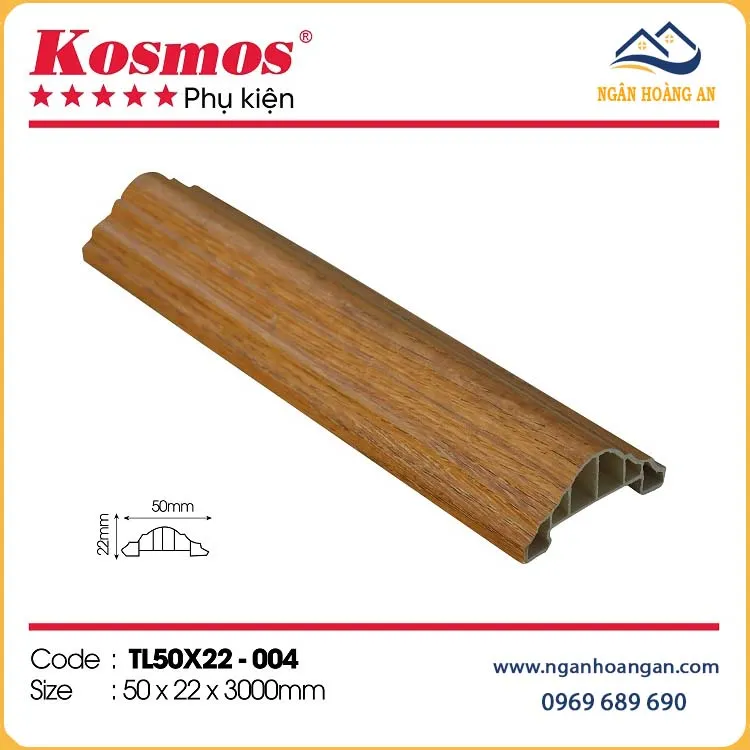 Phào Chỉ Lưng Tường Trần Kosmos TL50x22-004 Giả Vân Gỗ