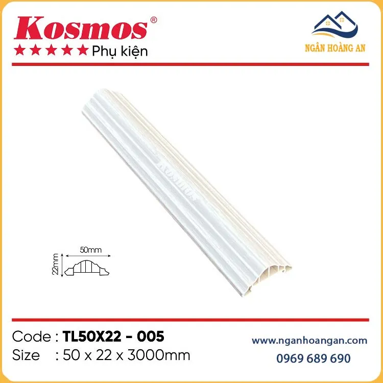 Phào Chỉ Lưng Tường Trần Kosmos TL50x22-005 Màu Trắng