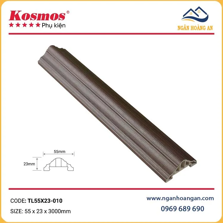 Phào Chỉ Lưng Tường Trần Kosmos TL55x23-010 Giả Gỗ