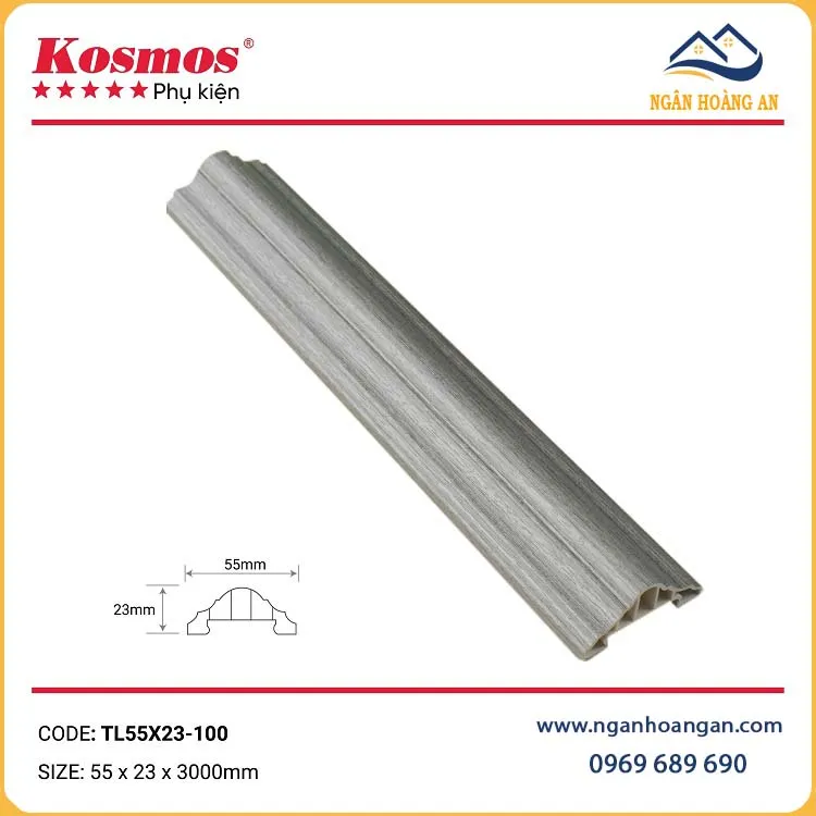 Phào Chỉ Lưng Tường Trần Tường Kosmos TTL55x23-100 Giả Gỗ