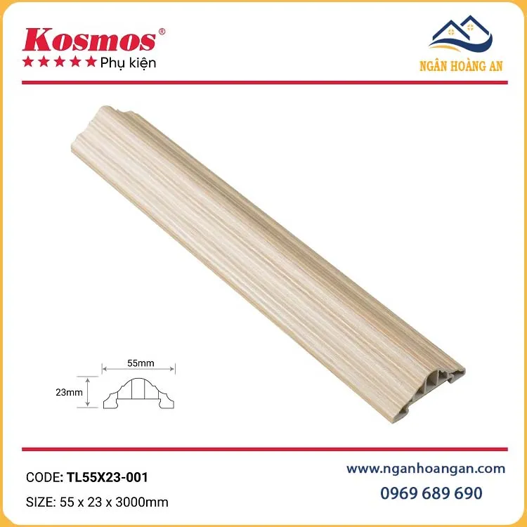Phào Chỉ Lưng Tường Trần Kosmos TL55x23-001 Giả Vân Gỗ Phào Chỉ Lưng Tường Trần Kosmos TL55x23-001 Giả Vân Gỗ