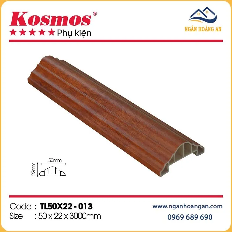 Phào Chỉ Lưng Tường Trần Kosmos TL50x22-013 Giả Gỗ