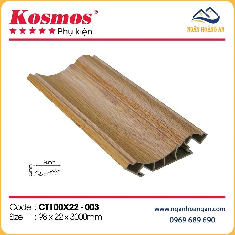 Phào Cổ Trần Nhựa Giả Gỗ Kosmos CT100x22-003