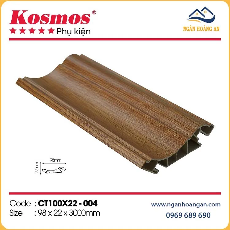 Phào Cổ Trần Nhựa Giả Gỗ Kosmos CT100x22-004