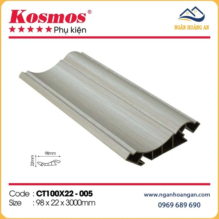 Phào Cổ Trần Nhựa Giả Gỗ Kosmos CT100x22-005