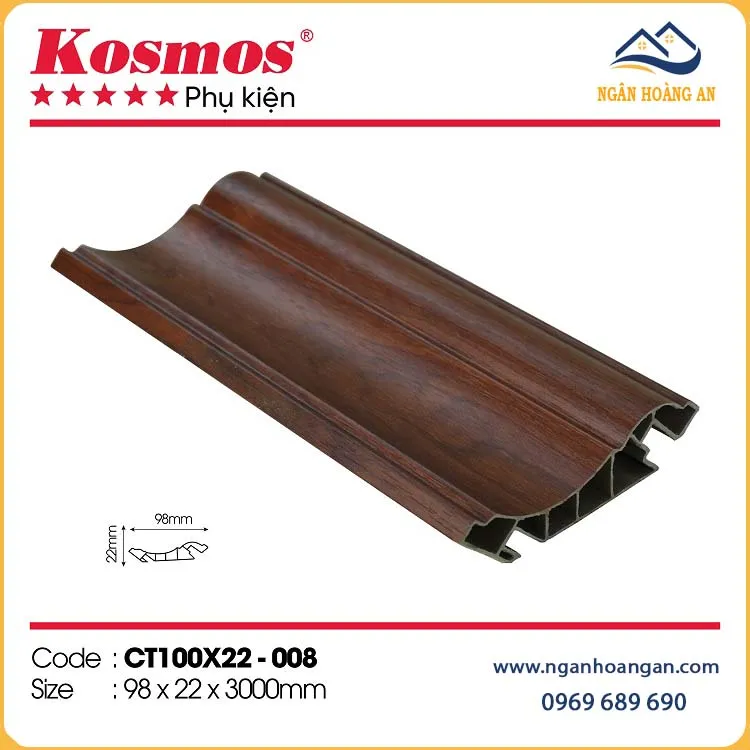 Phào Cổ Trần Nhựa Giả Gỗ Kosmos CT100x22-008