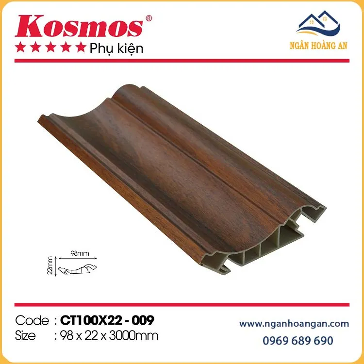 Phào Cổ Trần Nhựa Giả Gỗ Kosmos CT100x22-009