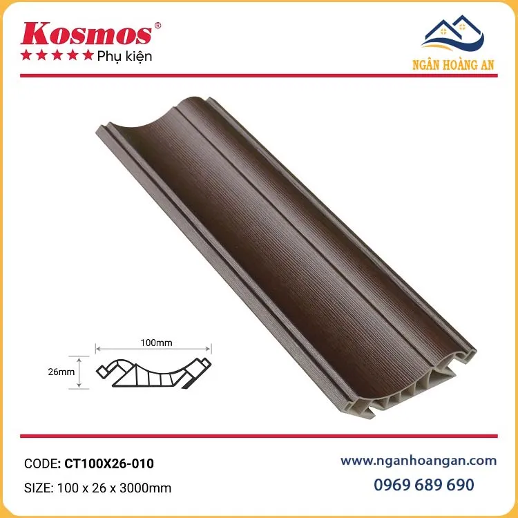 Phào Cổ Trần Nhựa Giả Gỗ Kosmos CT100x26-010