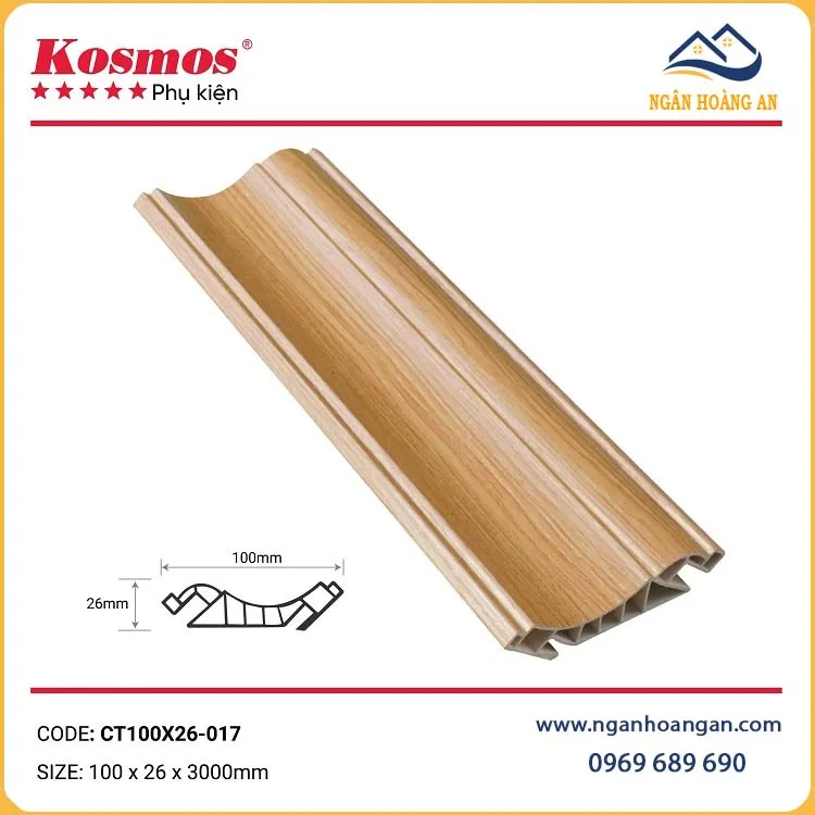 Phào Cổ Trần Nhựa Giả Gỗ Kosmos CT100x26-017