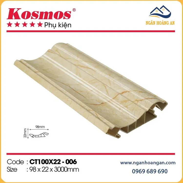 Phào Cổ Trần Nhựa Giả Vân Đá Kosmos CT100x22-006