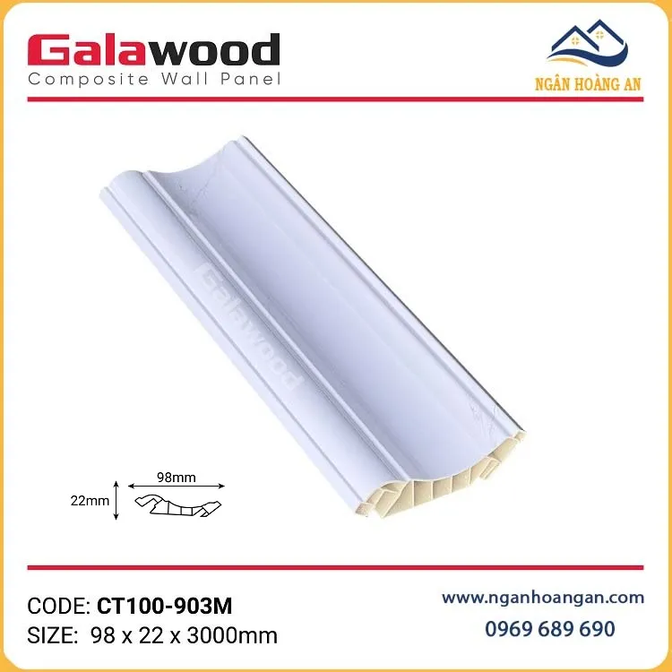 Phào Cổ Trần Nhựa Màu Trắng Galawood CT100-903M